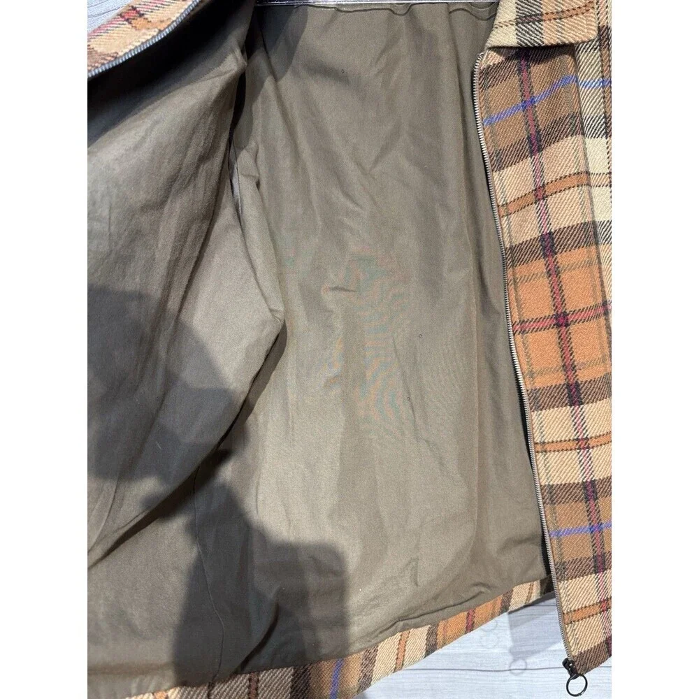 ZARA Men’s Textured Flannel Multi Brown Jacket Fall Coat Size Large